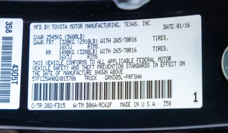 
								2016 Toyota Tacoma TRD Off-Road Double Cab V6 full									