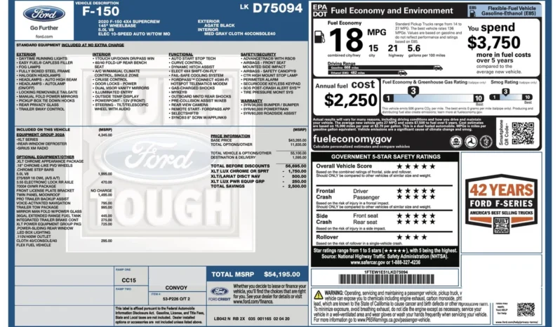 
								2020 Ford F-150 XLT V8 Saleen Yellow Label SporTruck XR full									