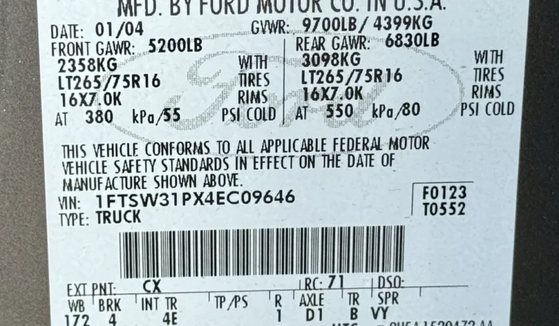 
								2004 Ford F-350 Super Duty Lariat Crew Cab full									